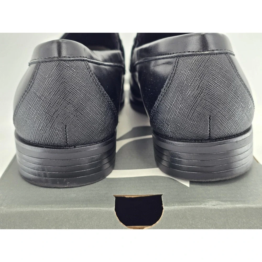 Stacy Adams Kaylor Loafers Boys Size 6M Black Slip On Bit Dress Shoes -Excellent